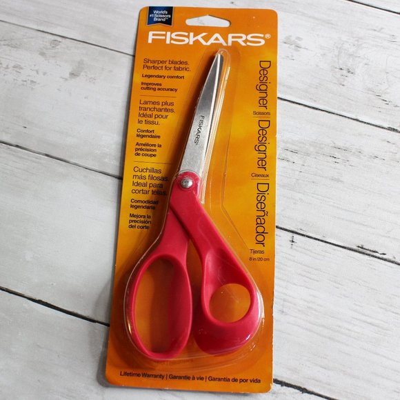 Fiskars Designer Fabric Scissors Pink 8" - Picture 2 of 3
